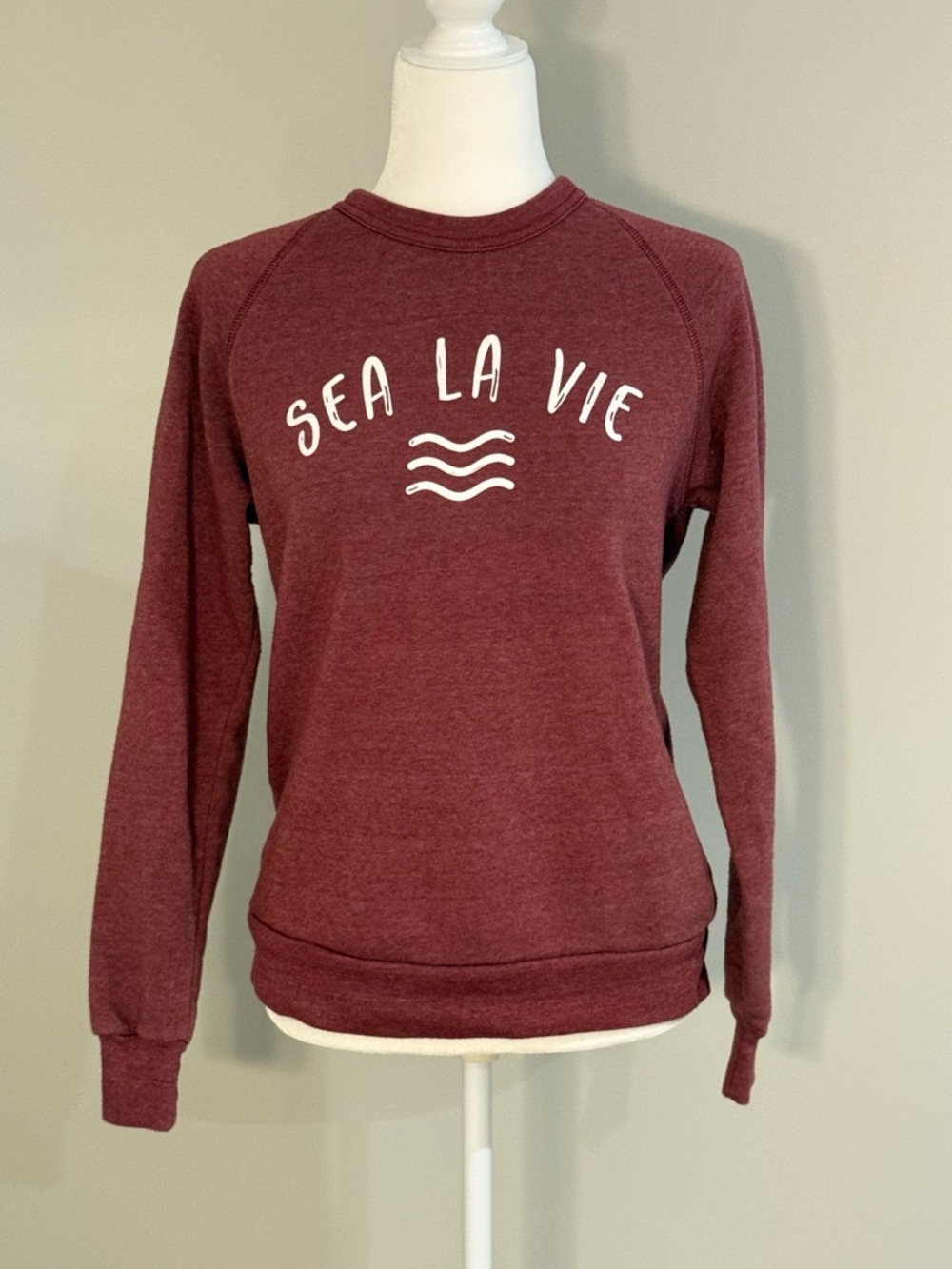 Alternative Maroon "Sea La Vie" Crewneck Sweatshirt